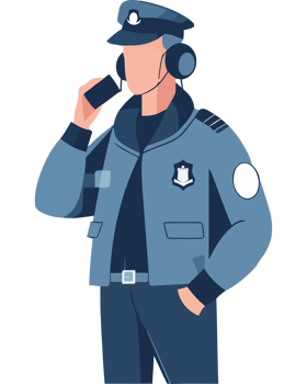 Police officer talking on the phone illustration png