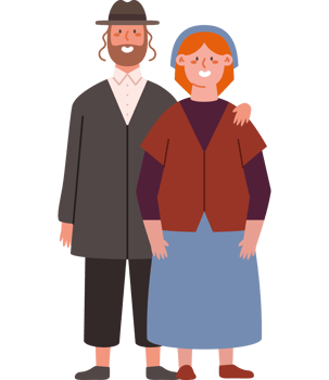 An illustration of a couple in traditional clothing png