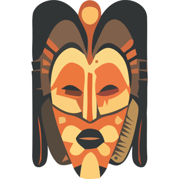 An african mask with a black background png