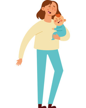 A woman holding a baby in her arms png