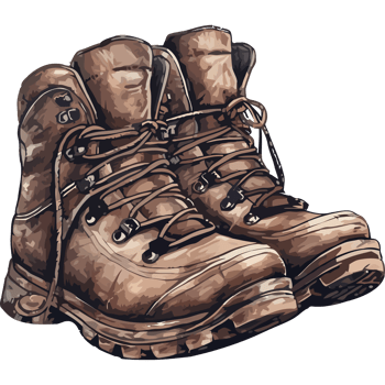 A pair of brown hiking boots png