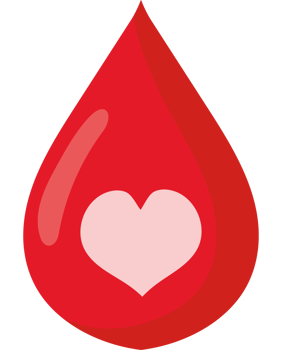 A blood drop with a heart in it png