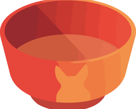 A red bowl with a cat in it png