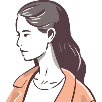 A woman in a jacket with long hair png