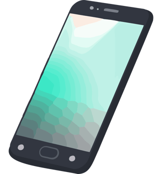 A smartphone with a green screen on it png