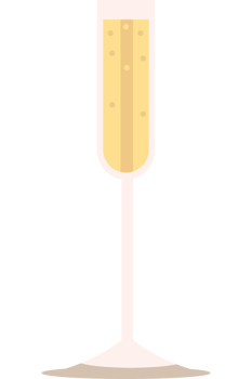 A glass of champagne on a black background png