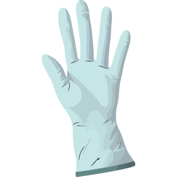 A glove with a white glove on it png
