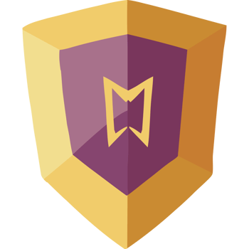 A shield with the letter m on it png