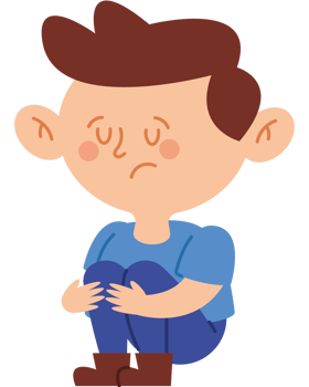 Sad boy cartoon illustration png
