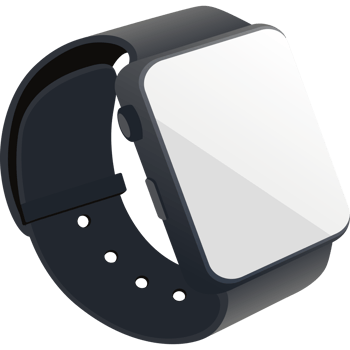An apple watch with a white screen on it png