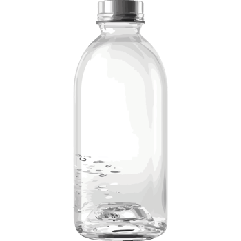 A clear plastic bottle with a silver lid png