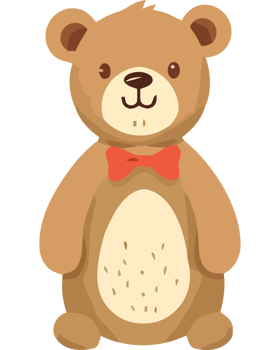 A teddy bear with a red bow tie png