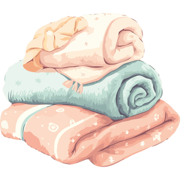 A stack of towels and blankets png