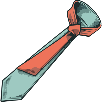 A cartoon tie with a red ribbon png