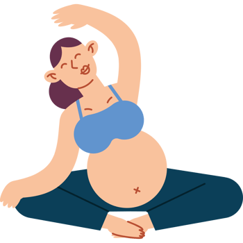 A pregnant woman doing yoga png