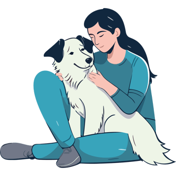 A woman is hugging a dog png