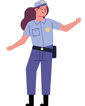 A cartoon police officer with his arms outstretched png