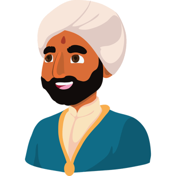 An animated avatar of a man in a turban png