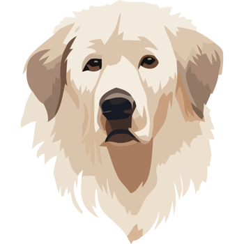 A white dog with a black background png