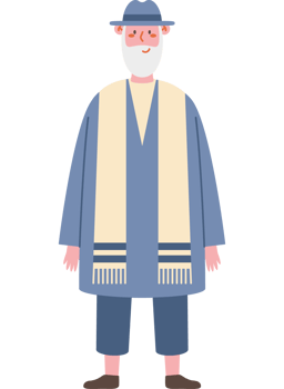 An illustration of a man in a traditional jewish outfit png