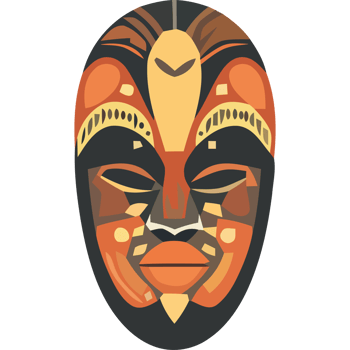 An african mask with a tribal design png