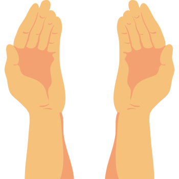 Two hands are shown with one palm up png