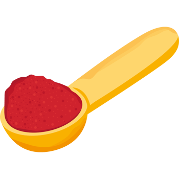 A spoon with red food in it png