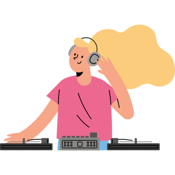 Dj girl illustration png