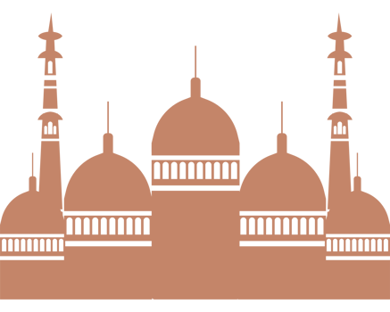 A mosque with three domes and a tower png