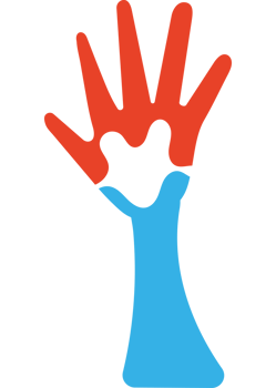 A hand with a red and blue hand png