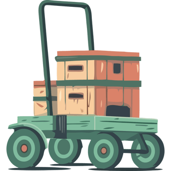 Cart with boxes on it png