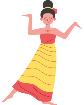 A cartoon woman in a yellow dress and red hair png