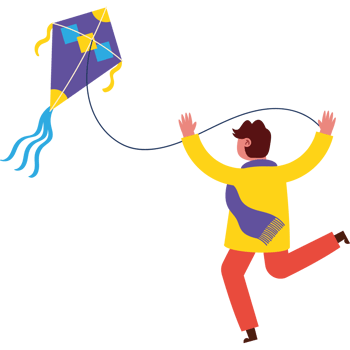 A man is flying a kite png