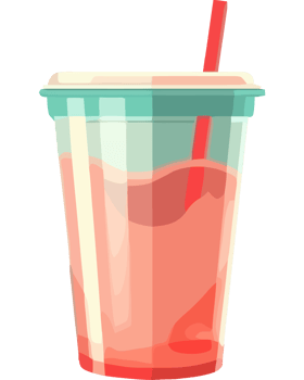 A drink in a plastic cup with a straw png