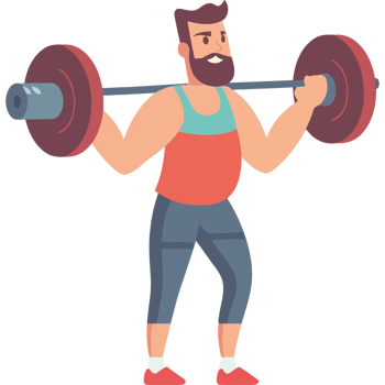 A man is lifting a barbell png