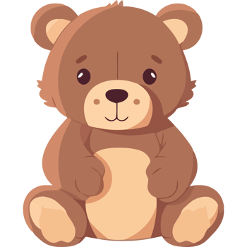A brown teddy bear sitting on its side png