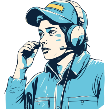 A man wearing headphones and a cap png