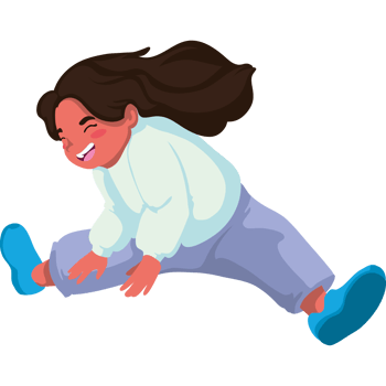 A cartoon girl jumping in the air png