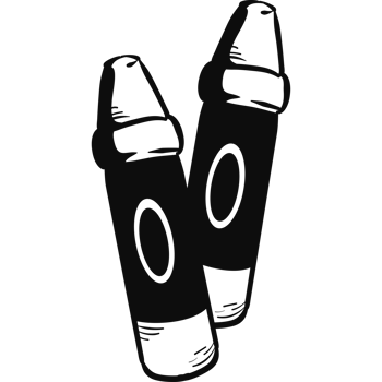 Two black crayons on a black background png
