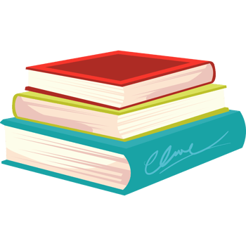 A stack of books with the word elmo written on it png