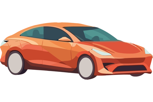 An orange car on a black background png
