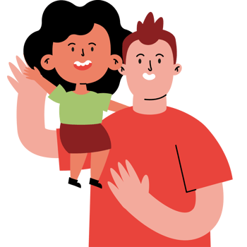 A man holding a child in his arms png
