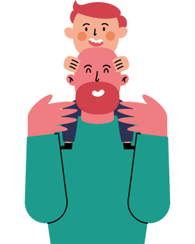 Father and son illustration png
