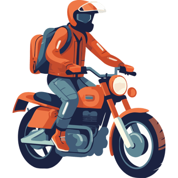 Motorcycle rider riding on a black background png