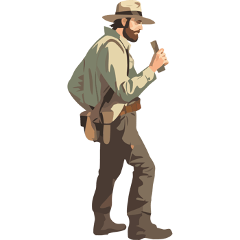 A cowboy with a gun and hat png