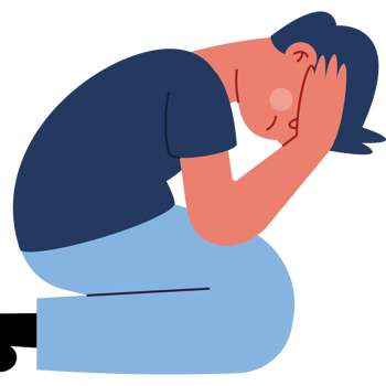 A man is sitting on the floor with his head in his hands png