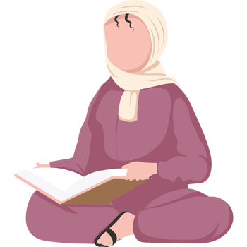 A woman in a hijab sitting on the floor reading a book png