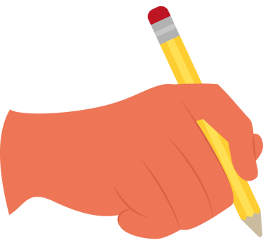 Hand holding a pencil clipart png