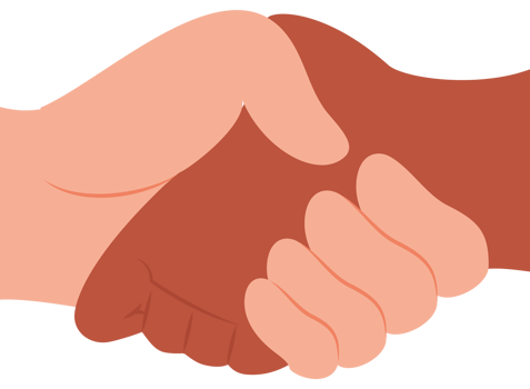 Two hands shaking hands with a black person png