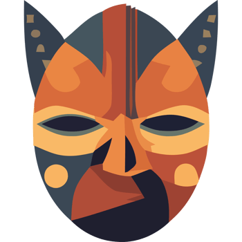 An illustration of a mask with a cat face png